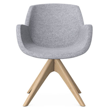 Tiana Lounge Chair with Pyramidal Wood Base