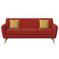 detroit 3 seat sofa with wooden legs