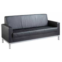 helsinki black leather 3 seat sofa