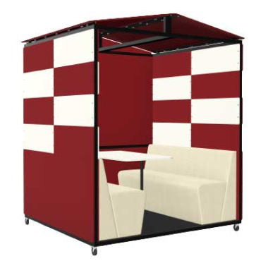 Tallo 4 Person Closed Back Booth with Pitched Roof - main view